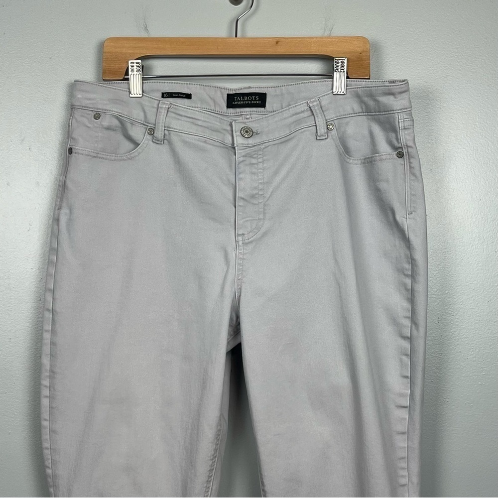 Talbots gray Flawless Five Pocket Slim Ankle denim jeans, size 16. - Picture 3 of 8